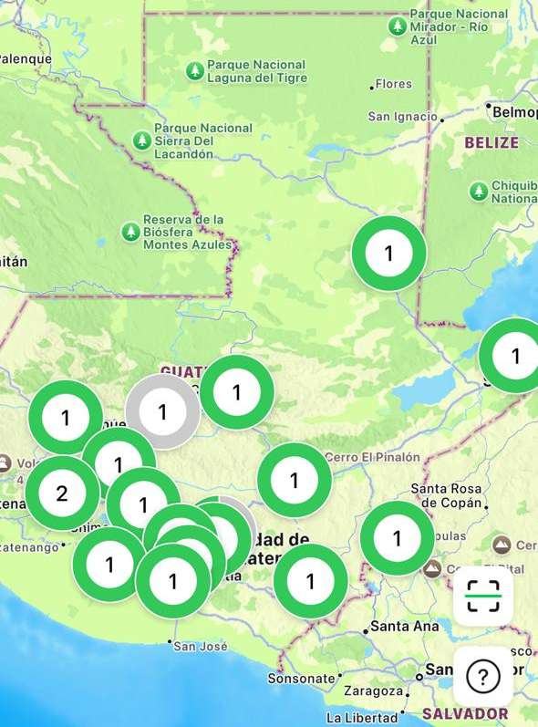 Mapa de puntos de carga en la app Tres E